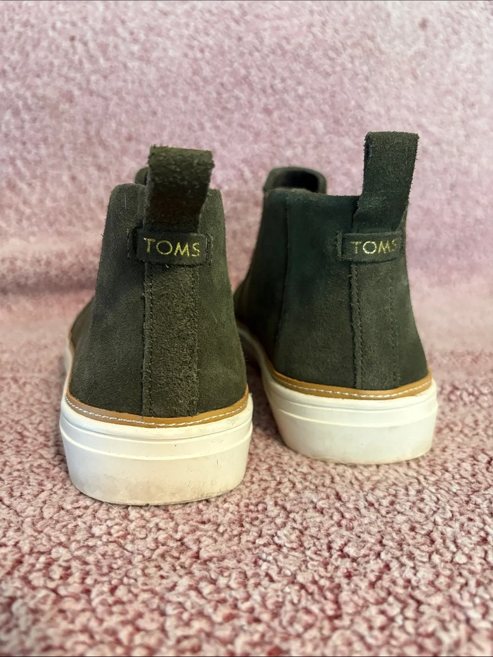 Toms Olive Suede Chukka Boots with Cream Sole